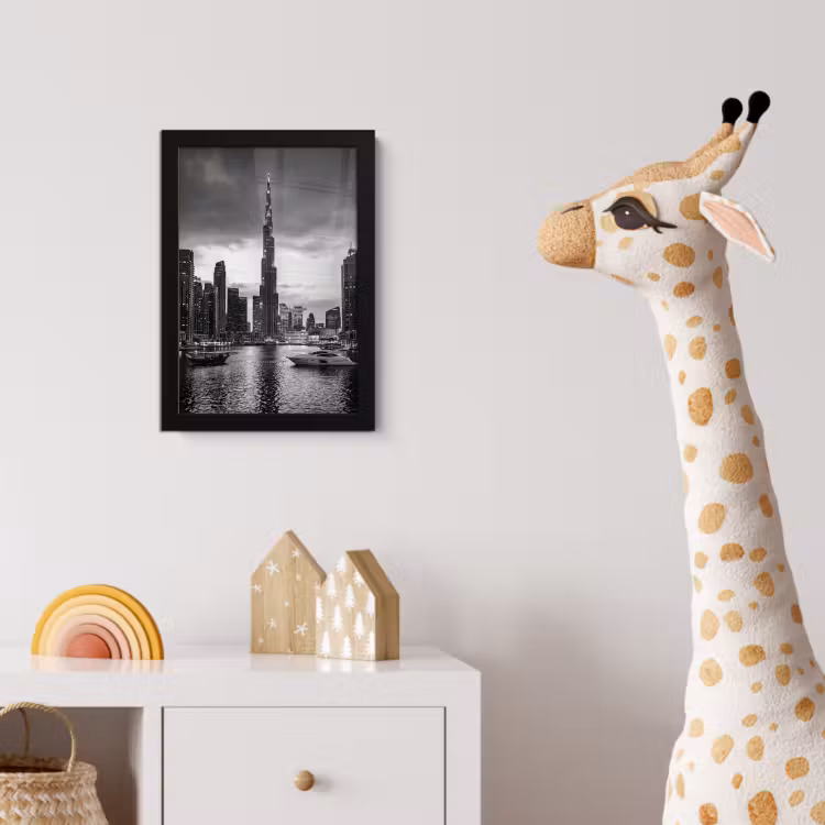 Poster met lijst - Stad - Skyline - Architectuur - Avond - Zwart-wit — 5