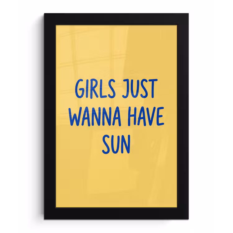 Poster met lijst - Tekst - Zon - Zomer - Modern - Geel — 1