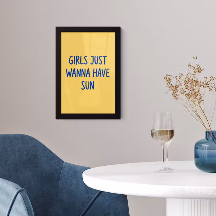 Poster met lijst - Tekst - Zon - Zomer - Modern - Geel — 2