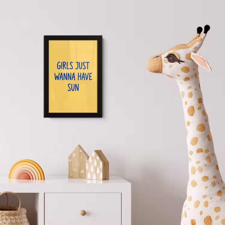 Poster met lijst - Tekst - Zon - Zomer - Modern - Geel — 5