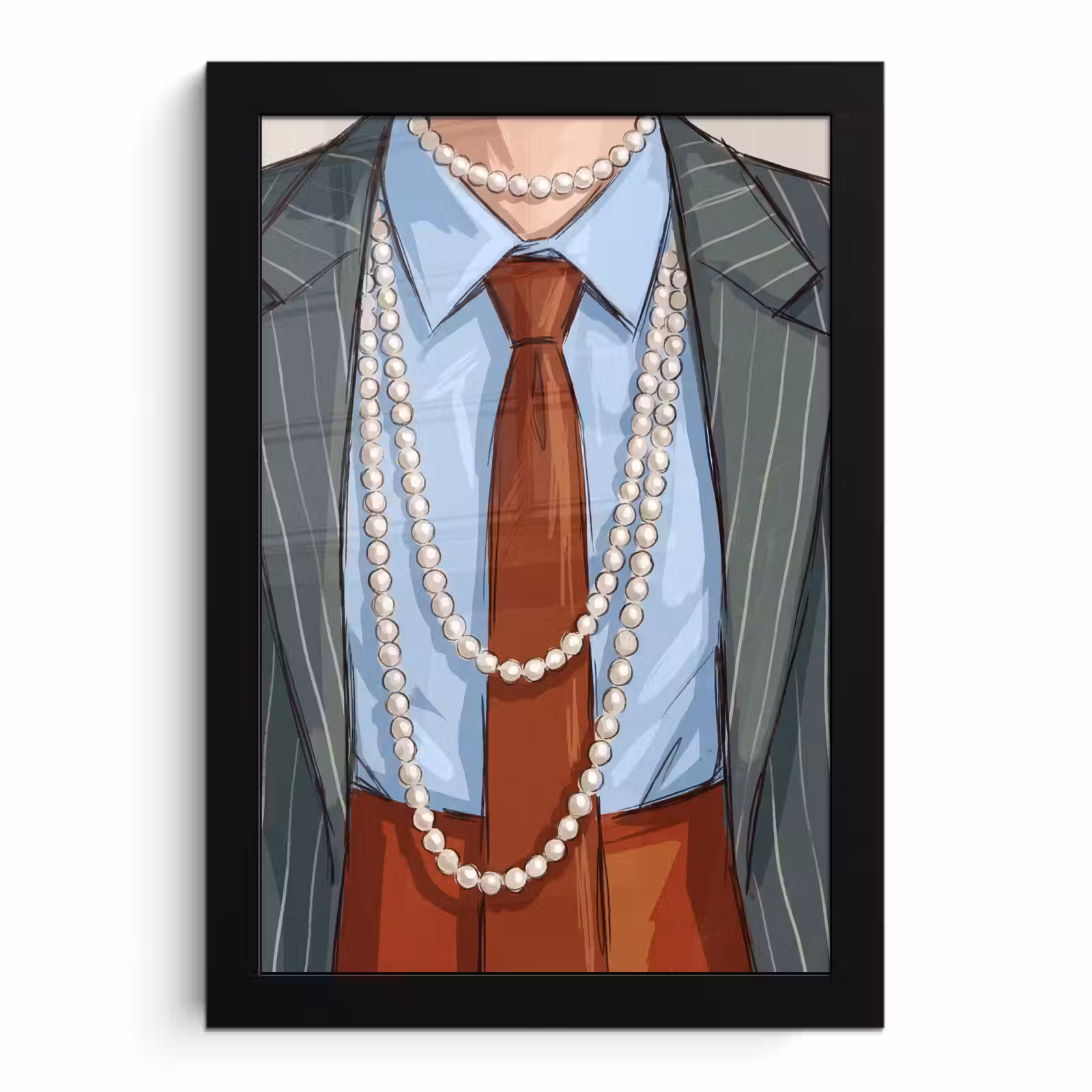 Poster met lijst - Kleding - Strik - Parels - Klassiek - Mode — 1