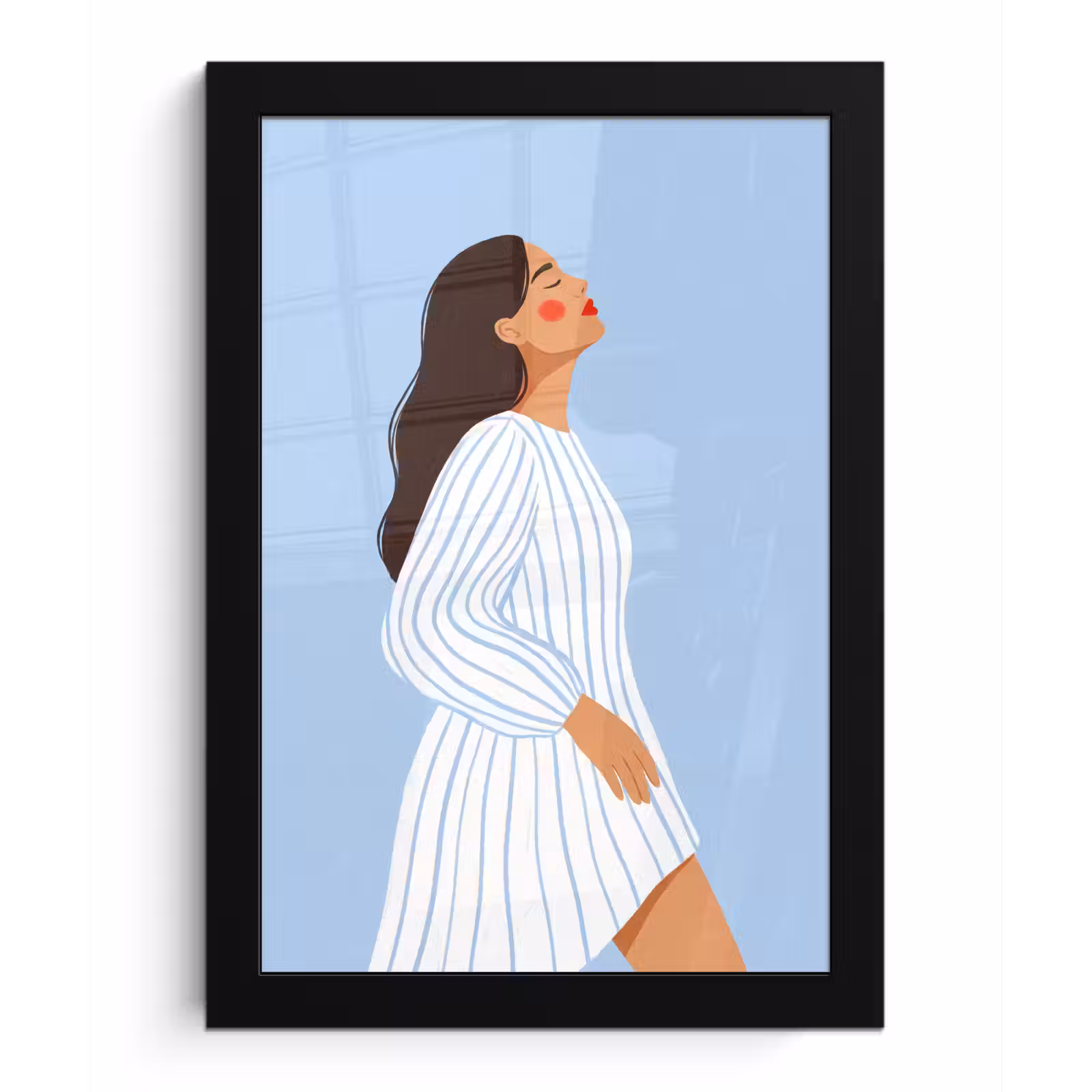 Poster met lijst - Vrouw - Profiel - Rust - Modern - Illustratie — 1