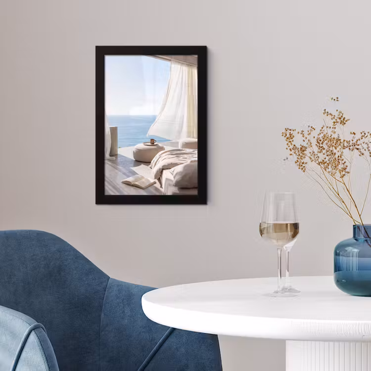 Poster met lijst - Interieur - Zeezicht - Modern - Rust - Beige — 2