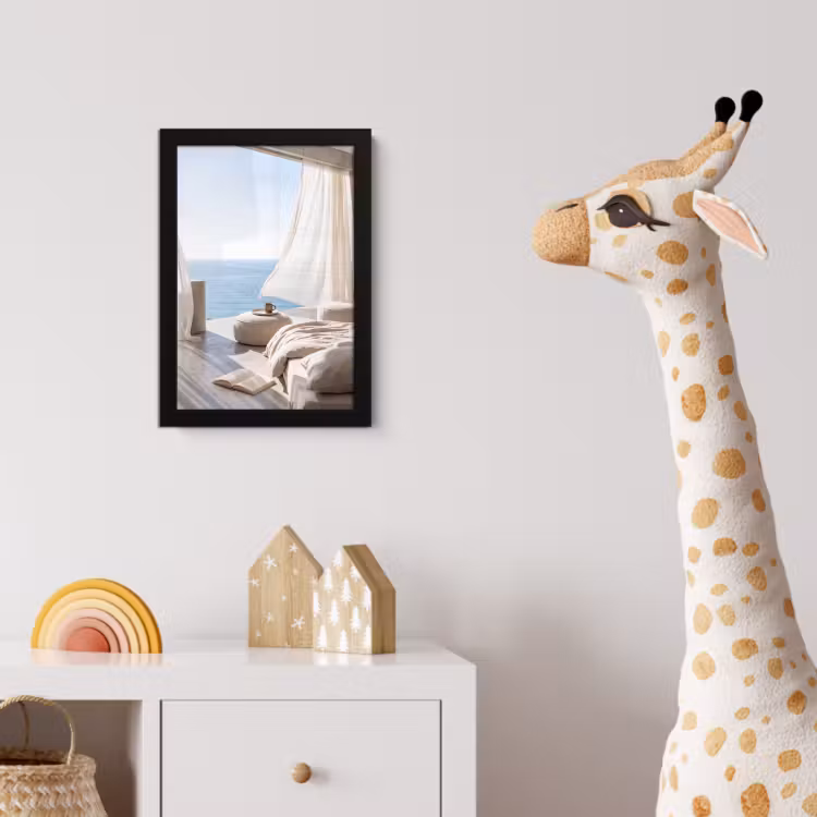 Poster met lijst - Interieur - Zeezicht - Modern - Rust - Beige — 5