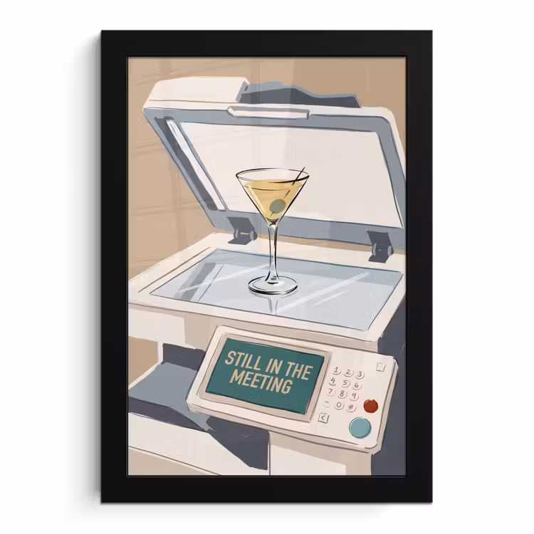 Poster met lijst - Kantoor - Drank - Humor - Illustratie — 1