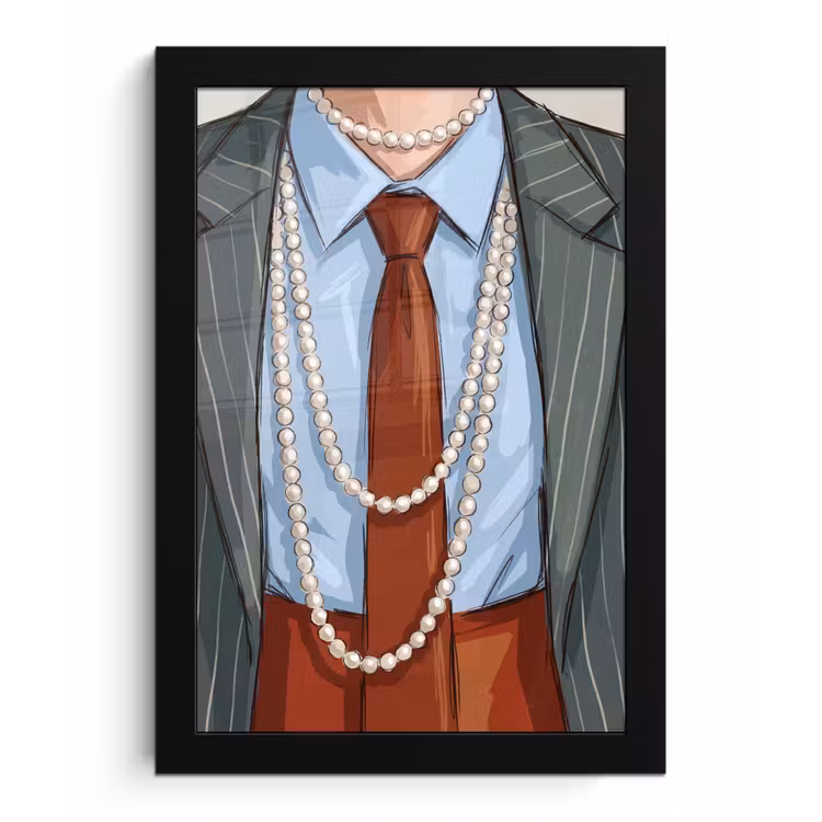 Poster met lijst - Kleding - Strik - Parels - Klassiek - Mode — 1