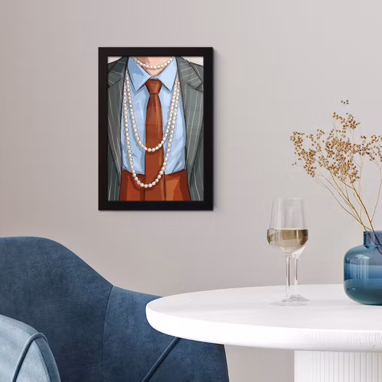 Poster met lijst - Kleding - Strik - Parels - Klassiek - Mode — 2