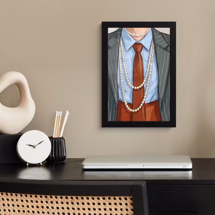 Poster met lijst - Kleding - Strik - Parels - Klassiek - Mode — 3