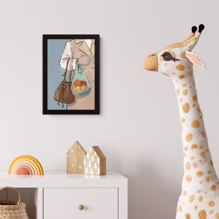 Poster met lijst - Mensen - Boodschappen - Stadsleven - Modern - Kleurrijk — 5