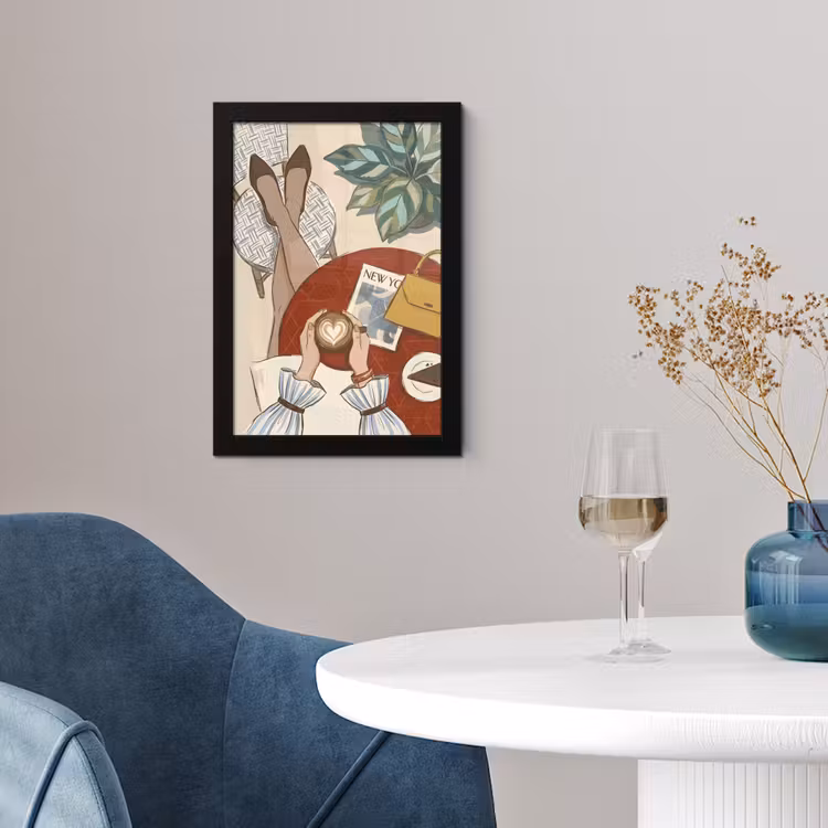 Poster met lijst - Mensen - Cafe - Koffie - Stadsleven - Modern — 2