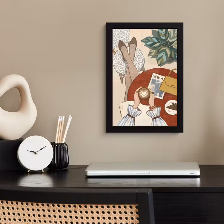 Poster met lijst - Mensen - Cafe - Koffie - Stadsleven - Modern — 3