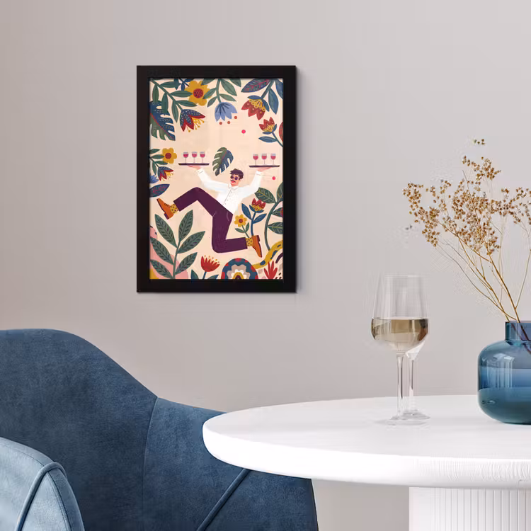 Poster met lijst - Mensen - Dienblad - Eten - Modern - Kleurrijk — 2