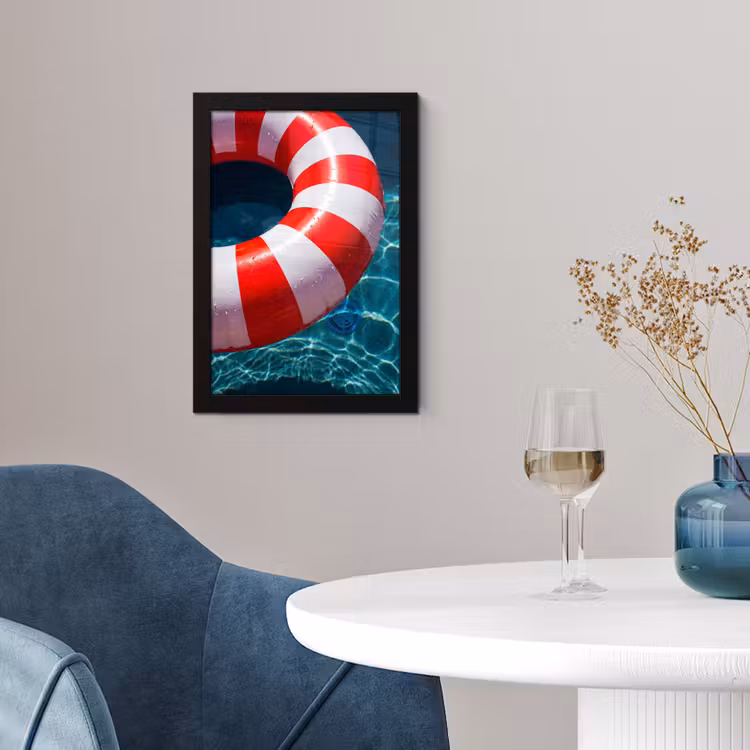 Poster met lijst - Recreatie - Water - Zomer - Rood - Wit — 2