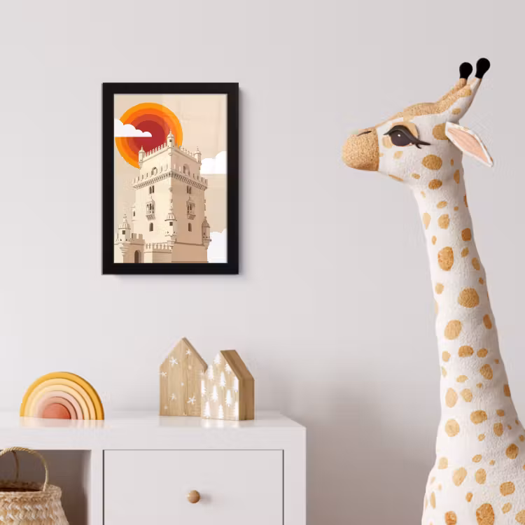 Poster met lijst - Toren - Rivier - Architectuur - Modern - Oranje — 5