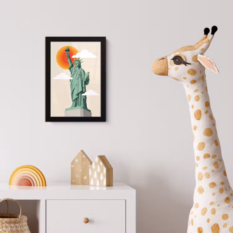 Poster met lijst - Vrijheidsbeeld - New York - Zon - Modern — 5
