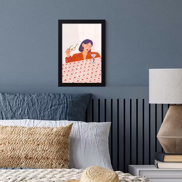 Poster met lijst - Vrouw - Bril - Cocktail - Illustratie - Modern — 4