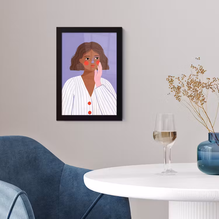 Poster met lijst - Vrouw - Gezicht - Mensen - Abstract - Kleurrijk — 2