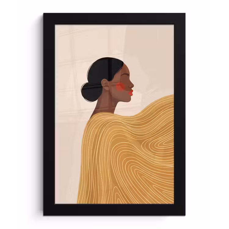 Poster met lijst - Vrouw - Profiel - Modern - Abstract - Kunst — 1
