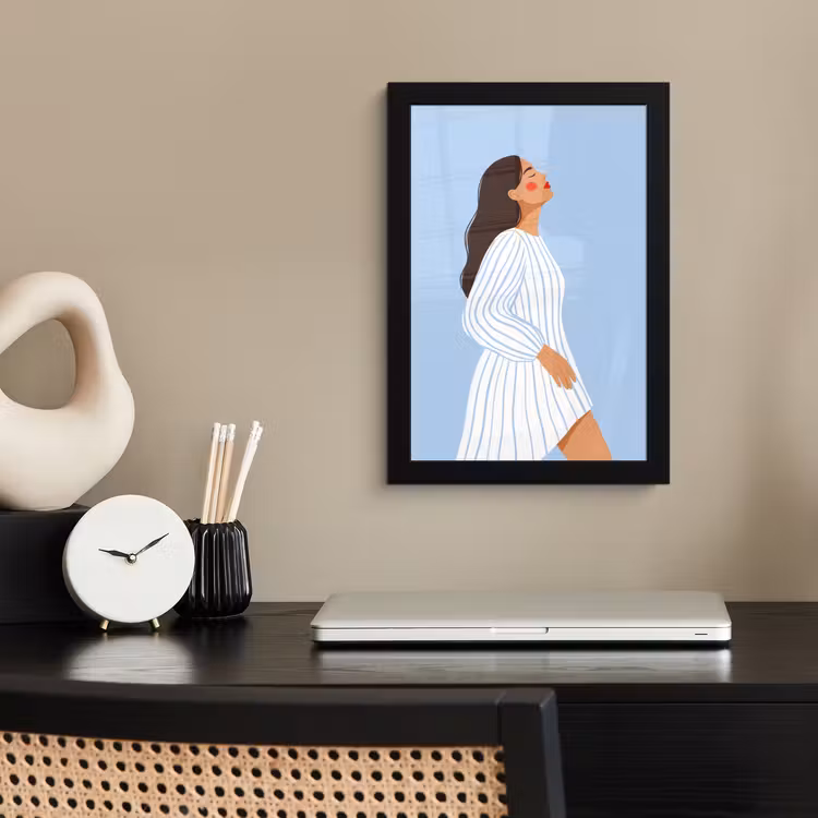 Poster met lijst - Vrouw - Profiel - Rust - Modern - Illustratie — 3