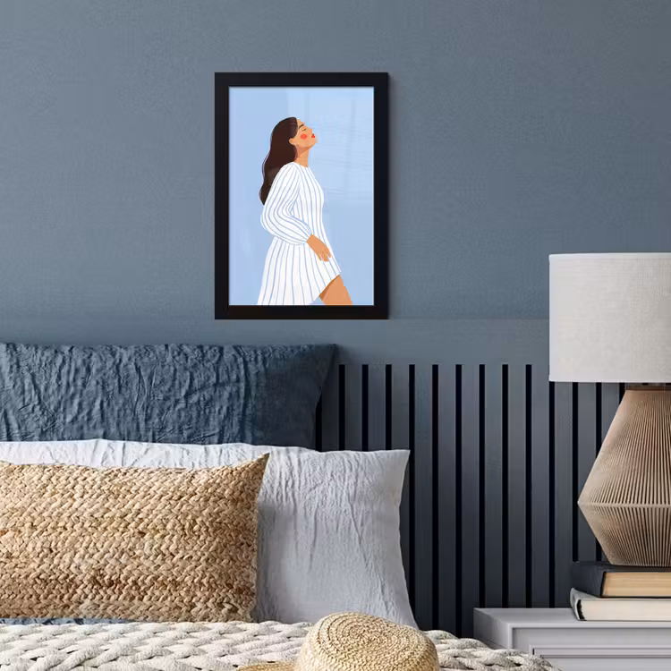 Poster met lijst - Vrouw - Profiel - Rust - Modern - Illustratie — 4