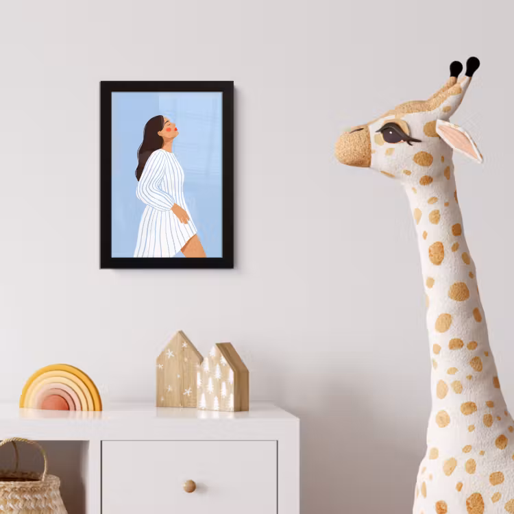 Poster met lijst - Vrouw - Profiel - Rust - Modern - Illustratie — 5