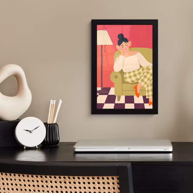 Poster met lijst - Vrouw - Rust - Interieur - Modern - Kunst — 3