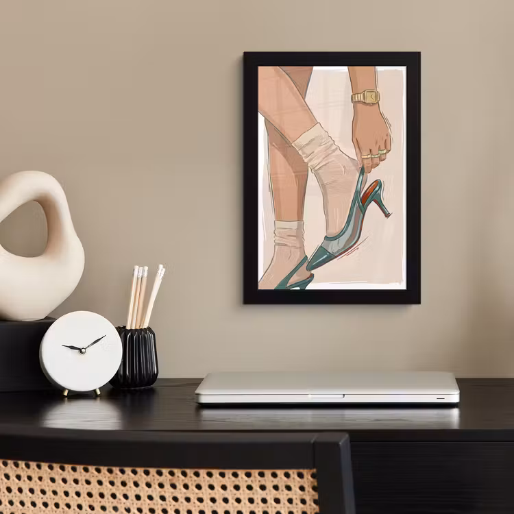 Poster met lijst - Vrouw - Schoen - Mode - Lifestyle - Groen — 3