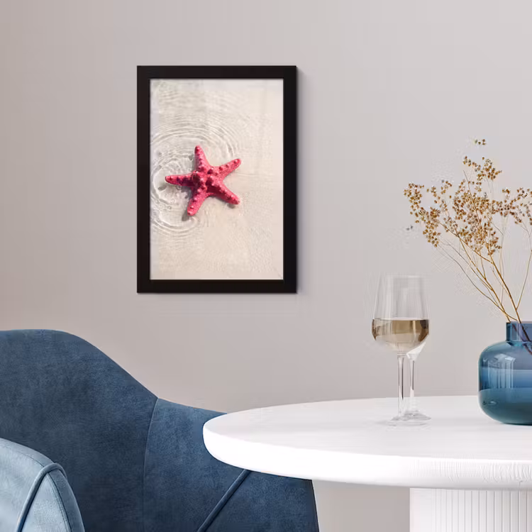 Poster met lijst - Zeeleven - Zeester - Strand - Roze - Water — 2