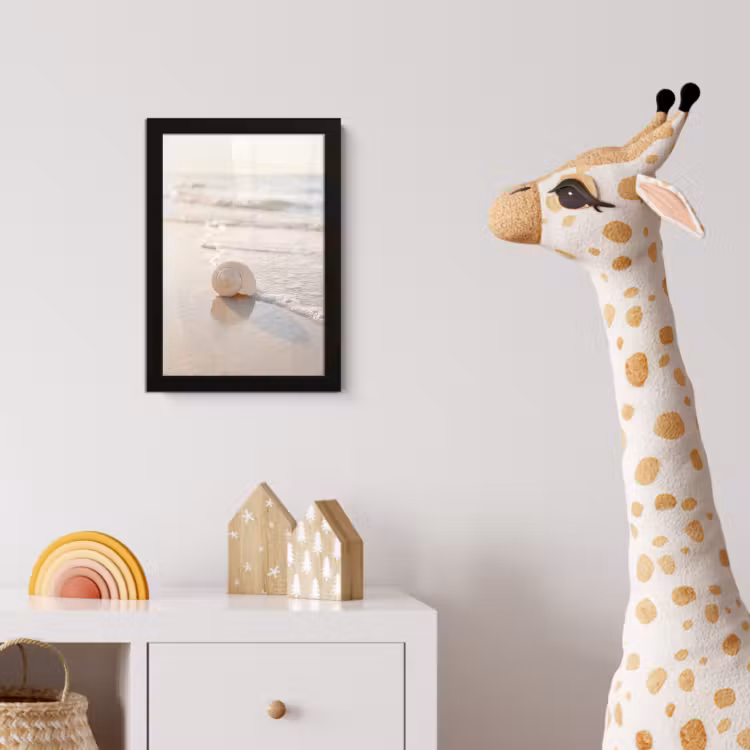Poster met lijst - Zeeschelp - Strand - Zee - Natuur - Beige — 5