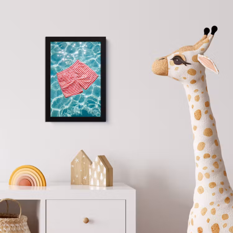 Poster met lijst - Zwemkleding - Gestreept - Water - Zomer - Rood-wit — 5