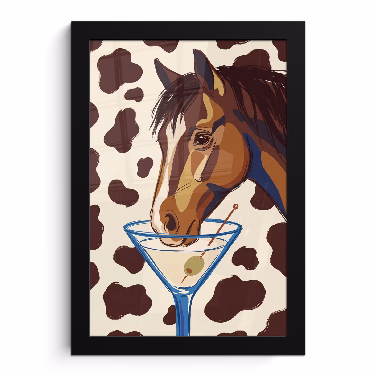 Poster met lijst - Paard - Martini - Dieren - Abstract - Bruin — 1