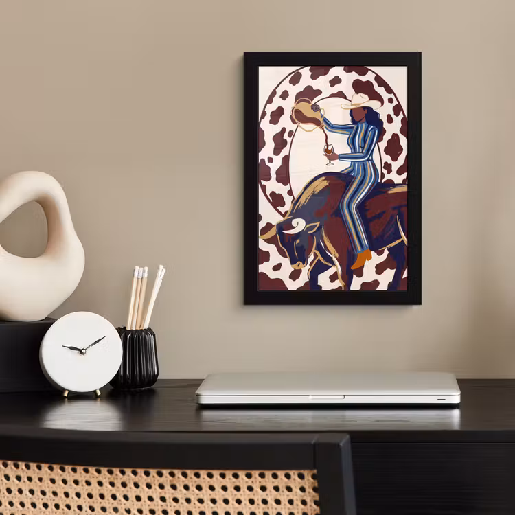 Poster met lijst - Mensen - Dieren - Cowboy - Abstract - Kleurrijk — 3