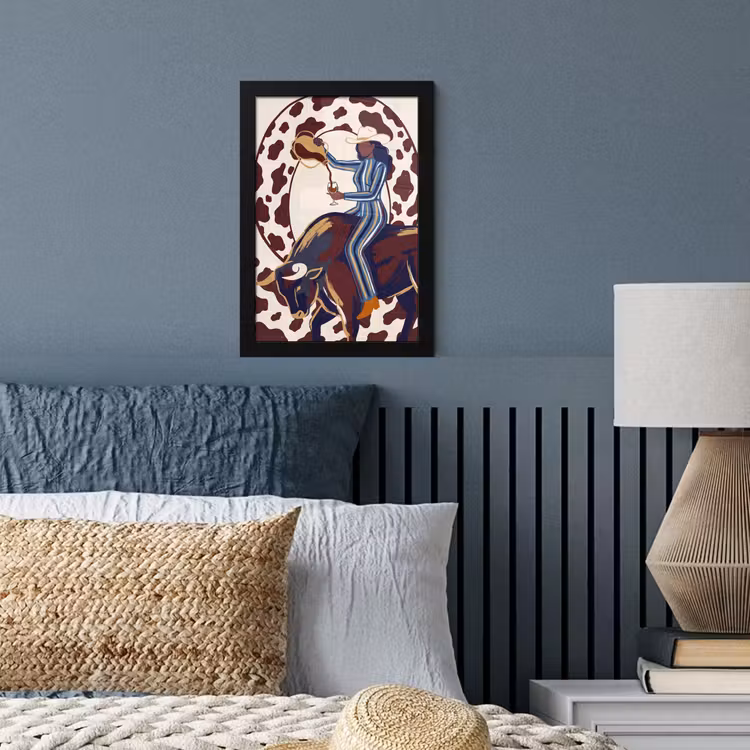 Poster met lijst - Mensen - Dieren - Cowboy - Abstract - Kleurrijk — 4