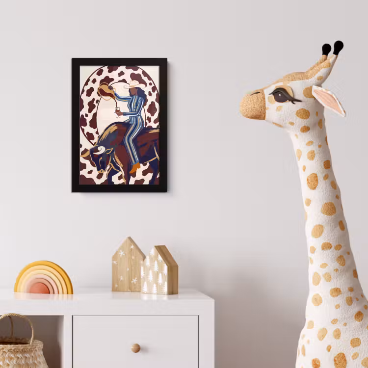 Poster met lijst - Mensen - Dieren - Cowboy - Abstract - Kleurrijk — 5