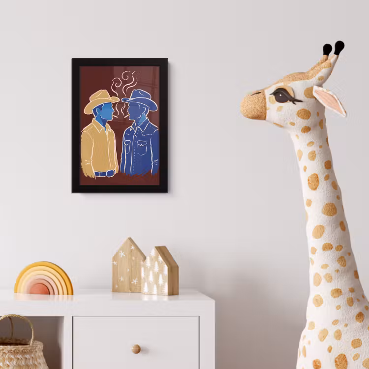 Poster met lijst - Mensen - Profiel - Sigaret - Abstract - Kunst — 5