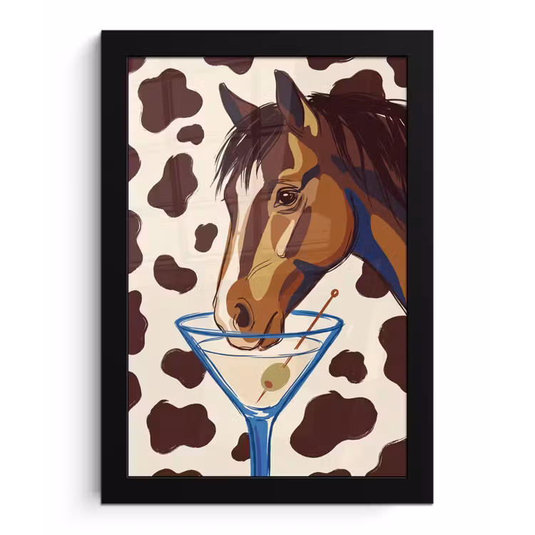 Poster met lijst - Paard - Martini - Dieren - Abstract - Bruin — 1