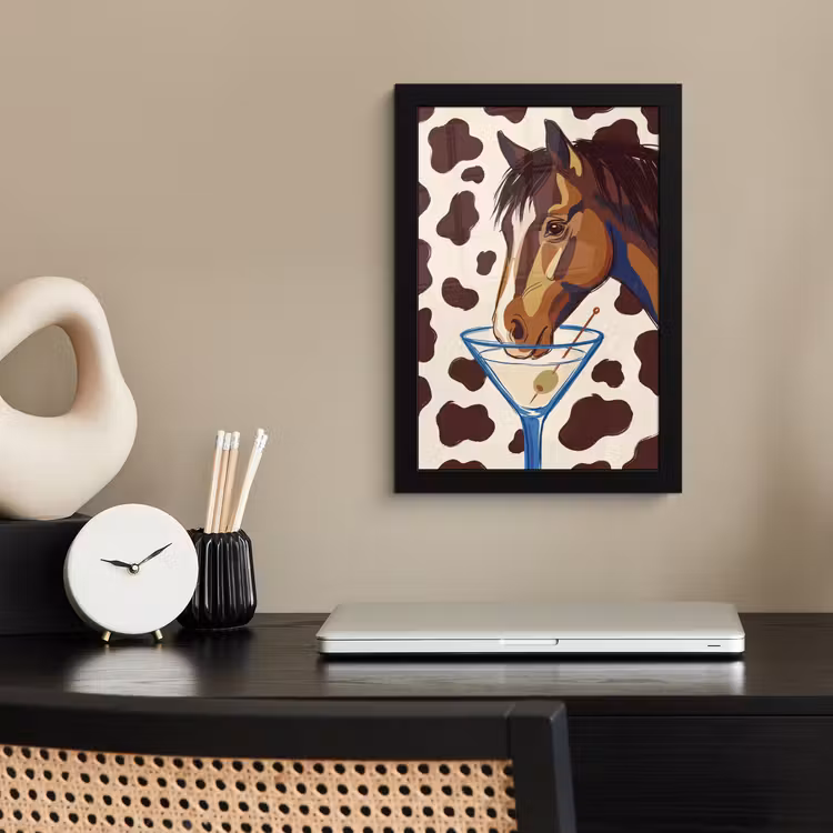 Poster met lijst - Paard - Martini - Dieren - Abstract - Bruin — 3