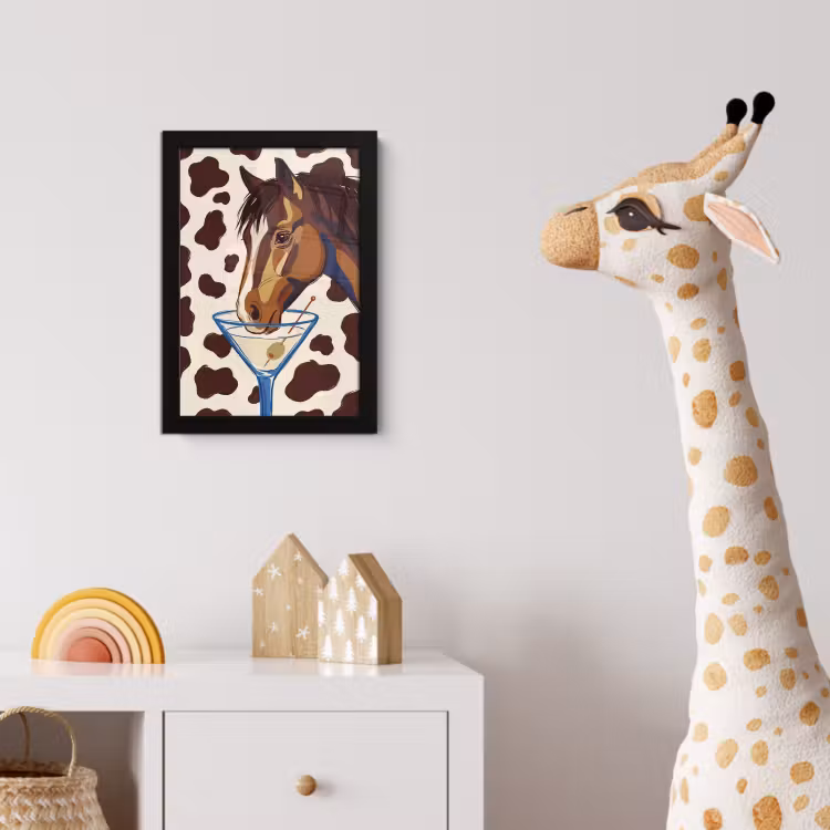 Poster met lijst - Paard - Martini - Dieren - Abstract - Bruin — 5