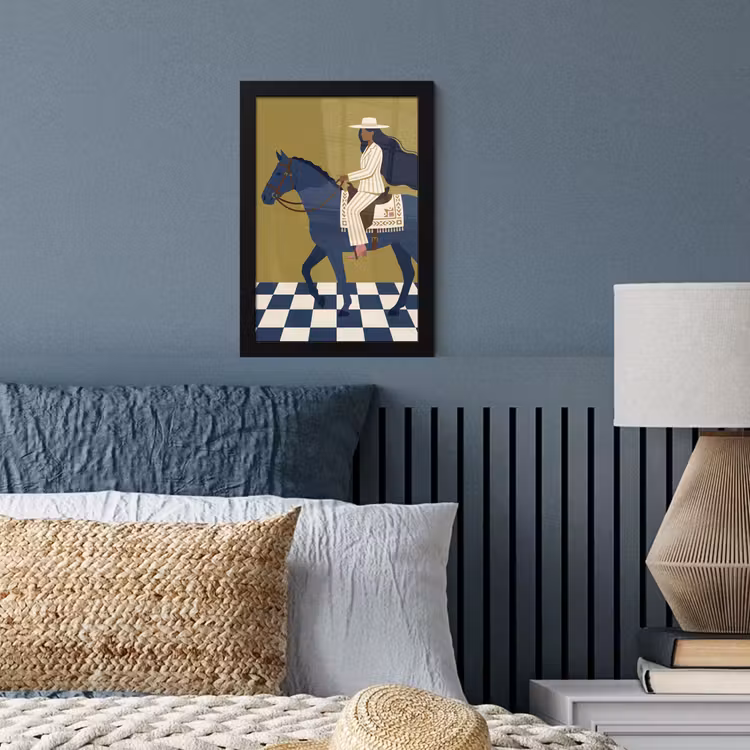 Poster met lijst - Vrouw - Paard - Rijden - Modern - Abstract — 4