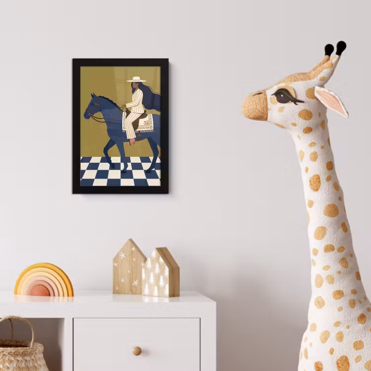 Poster met lijst - Vrouw - Paard - Rijden - Modern - Abstract — 5