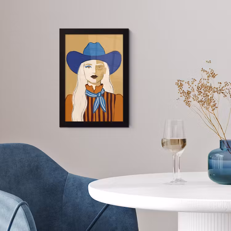 Poster met lijst - Vrouw - Portret - Abstract - Kleurrijk - Modern — 2