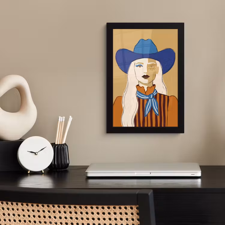 Poster met lijst - Vrouw - Portret - Abstract - Kleurrijk - Modern — 3