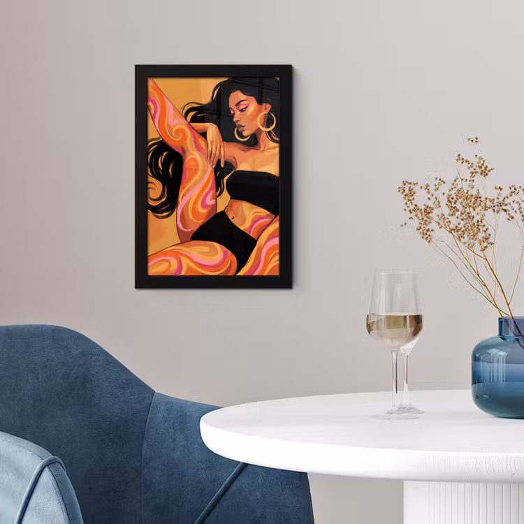 Poster met lijst - Vrouw - Portret - Abstract - Modern - Kleurrijk — 2