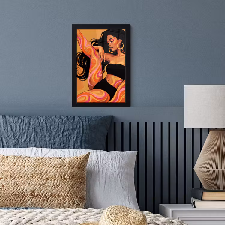 Poster met lijst - Vrouw - Portret - Abstract - Modern - Kleurrijk — 4