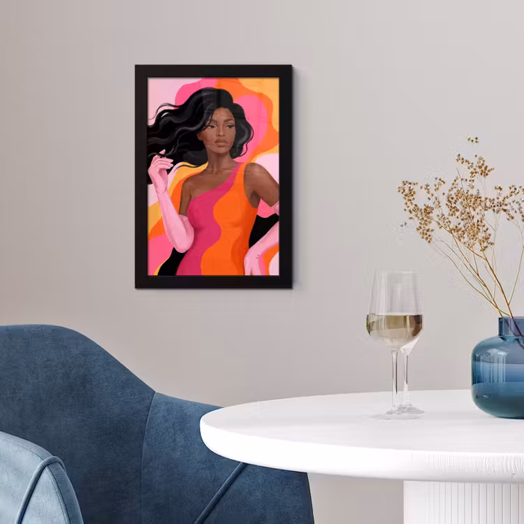 Poster met lijst - Vrouw - Portret - Kleurrijk - Modern - Kunst — 2