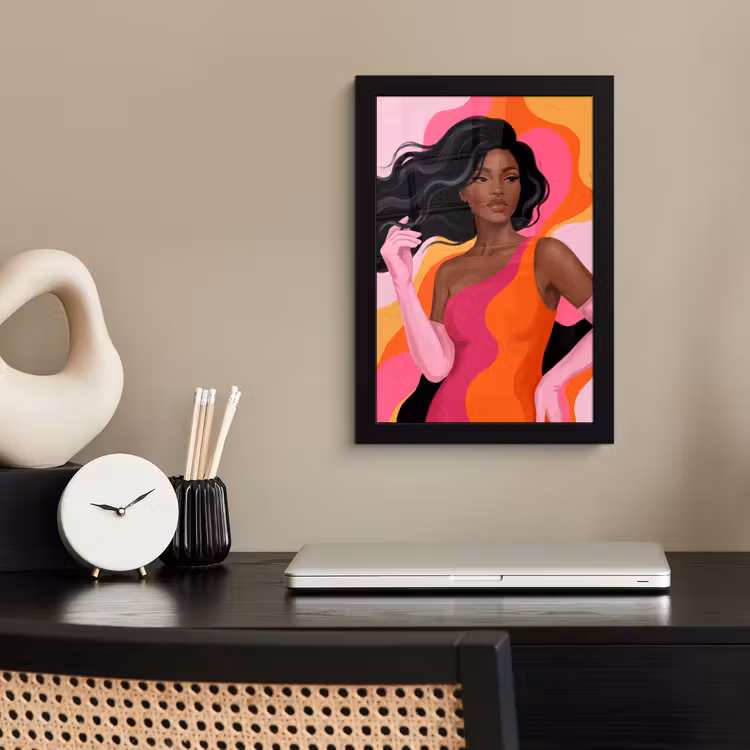 Poster met lijst - Vrouw - Portret - Kleurrijk - Modern - Kunst — 3