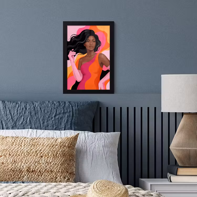 Poster met lijst - Vrouw - Portret - Kleurrijk - Modern - Kunst — 4