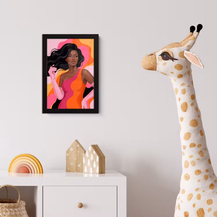 Poster met lijst - Vrouw - Portret - Kleurrijk - Modern - Kunst — 5