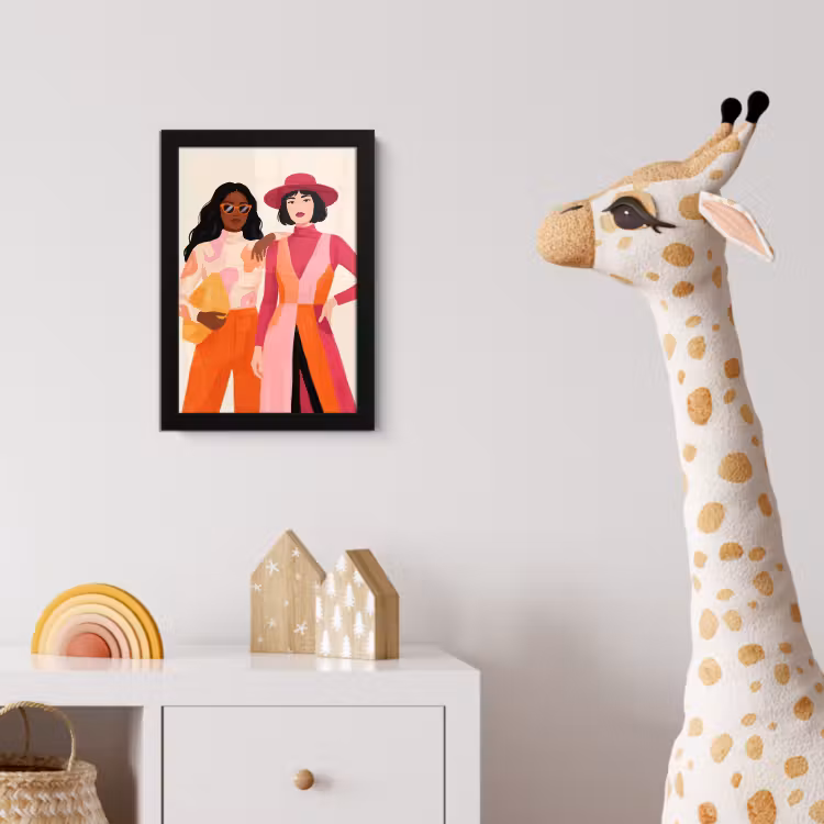 Poster met lijst - Vrouw - Twee - Mode - Abstract - Kleurrijk — 5
