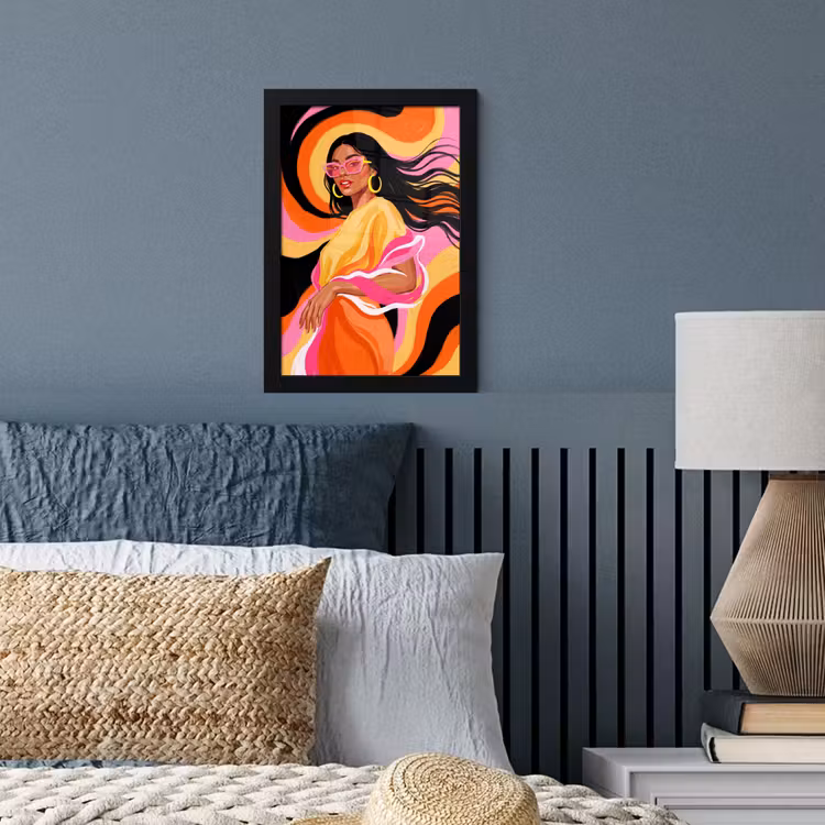 Poster met lijst - Vrouw - Zonnebril - Abstract - Kleurrijk — 4